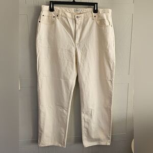 Abercrombie & Fitch Cream  The Loose High Waist Wide Leg Denim PlusSz 20L/35 NWT